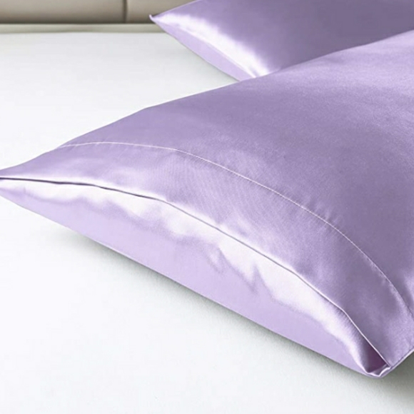 Silk Satin PillowcaseLight Purple, 20x26 in - Picture 4 of 8